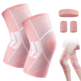 Benaewa 2 Pack Knee Support for Women, Knee Support Brace Compression Sleeves for Arthritis, Sports Fitness
