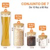 7 Recipientes Herméticos de Vidrio con Tapa de Bambú (Diferentes