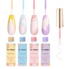 BUTIBBJA Gel Liner Nail Art Polish Set 4 Pcs,Yellow Pink