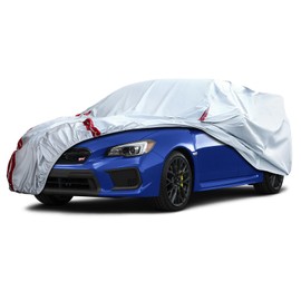 Waterproof Car Covers Replace for 2007-2024 Subaru Impreza WRX Sti, 6 Layers All Weather Custom-fit Car Cover with Zipper Door & 18 Ponit Windproof Bands for Snow Rain Dust Hail Protection