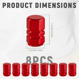 RGOAANC 8PCS Tire Valve Stem Caps, Universal Stem Covers, Corrosion Resistant Aluminum Alloy Tire Air Caps, Car Accessories Airtight Seal Heavy Duty Dustproof Tire Valve Stem Covers for Most Vehicles