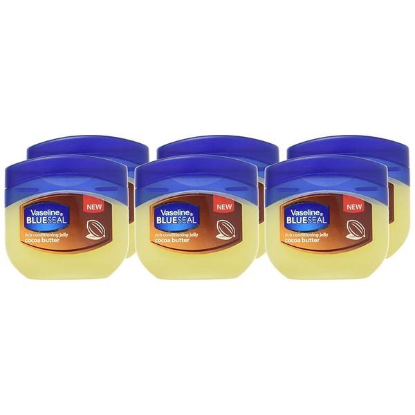 Vaseline Rich Conditioning Petroleum Jelly, Cocoa Butter, Travel Size 1.7 Oz/50 ML (Pack of 6)