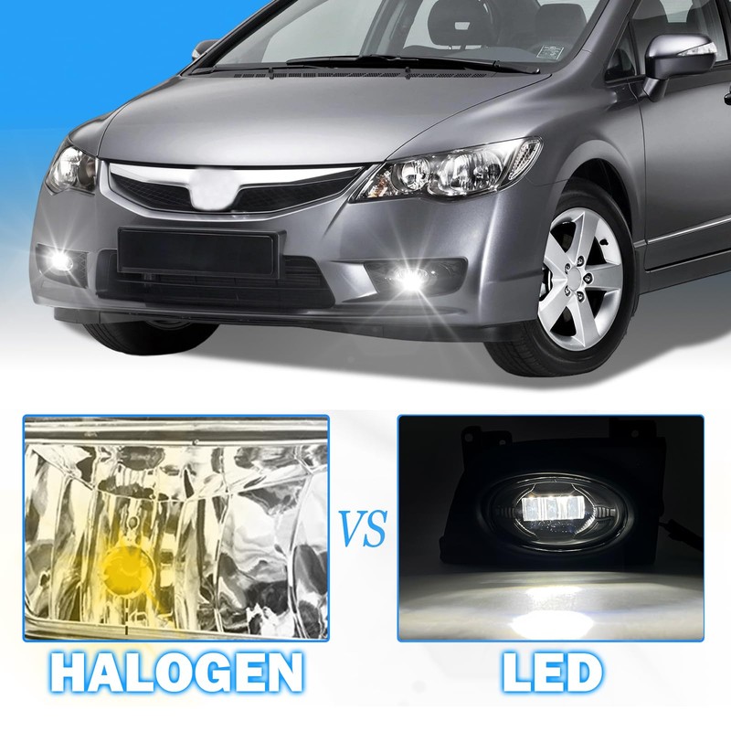 LED Fog Lights Compatible with 2006 2007 2008 Honda Civic