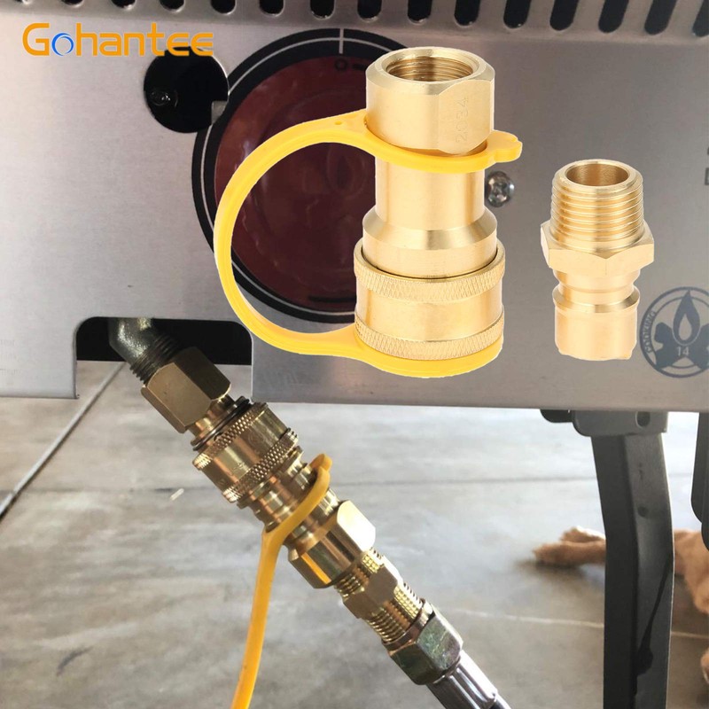 1/2" Gas Quick Connect Kit, Disconnect Connector with Male Insert