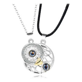 Joyeria Media Luna Colgante Te Amo En 100 Idiomas Para Mujer