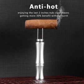 Phoelux Cigar Punch Multitool 3-in-1 Cigar Draw Enhancer Tool, Twin Needle, Cigar Hole Opener (8mm) with Gift Box（Silver）