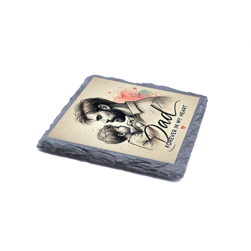 Dad Slate Coaster – Forever in My Heart Sentimental Gift