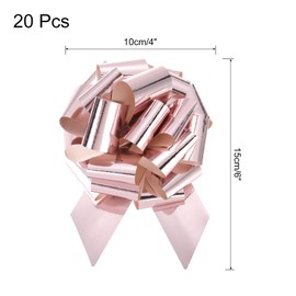 sourcing map 20pcs 4 Inch Metallic Large Big Pull Bow Gift Wrapping Bows Ribbon for Wedding Car Baskets Presents Christmas Bow, Rose Gold