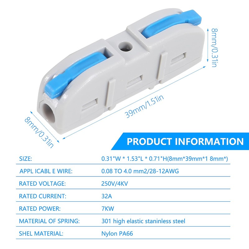 DIANN 30pcs Lever Wire Connectors 1 in 1 Out Quick
