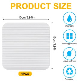 XYGK Rug Pads Grippers 4 Pcs, Vacuum Tech Anti Slip Rug Grippers for Hardwood and Tile Floors, Washable Anti-Curl Carpet Grippers Mat for Rug: Keep Your Rug in Place & Make Corners Flat