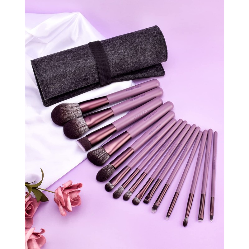 Makeup Brushes - Set of 15 Essential Professional Cosmetic Brushes