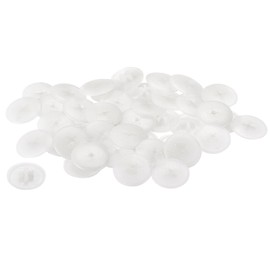 TA-VIGOR 40Pcs Screw Cap Covers, 17 x 4mm Plastic Screw Decorative Caps Cross Head Clip On Covers for Phillips Cam Lock Nut Self-Tapping Screw, White