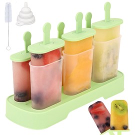 WMKGG Popsicles Molds Set, 6 PCS Ice Pop Mold,Homemade Ice Cream Mould with Sticks, Popsicle Maker(Green)