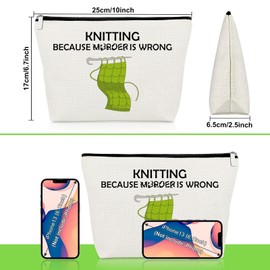 Knitting Gifts for Her Novelty Sarcasm Makeup Bag Crochet Gifts for Crochet Lovers Mom Grandma Aunt Knitting Cosmetic Bag Christmas Birthday Presents for Women Knitters Friend Travel Cosmetic Pouch