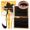 QUEWEL Lash Clusters Kit 320Pcs 80D+100D Mix 12-18mm Cluster Lashes