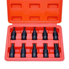 ACEBON Torx Bit Socket Set, 10-Piece T20 - T60 Set | Premium Cr-V Steel | 3/8-Inch Drive | Enhanced Storage Case
