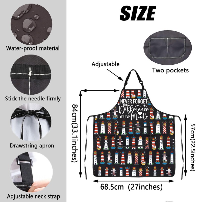 MYSOMY Lighthouse Kitchen Apron Lighthouse Lover Gift Sailor Themed Apron