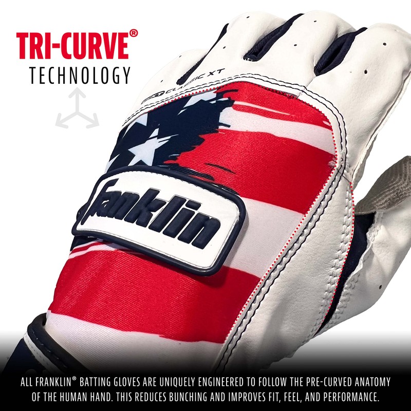 Franklin Sports Digitek Batting Glove Pair - USA - Adult