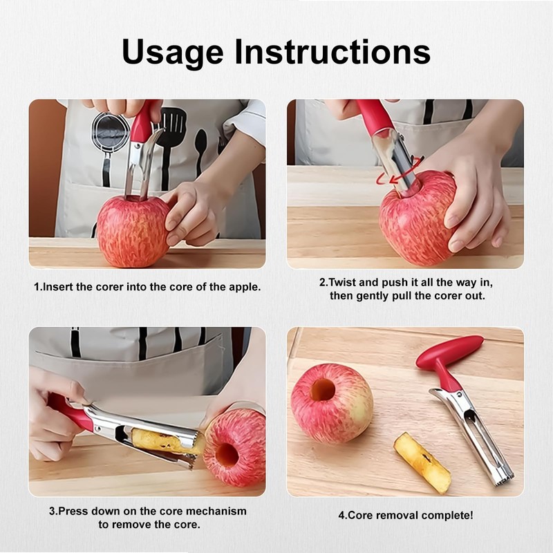 Apple Corer, Apple Corer Remover with ABS Handle and Serrated