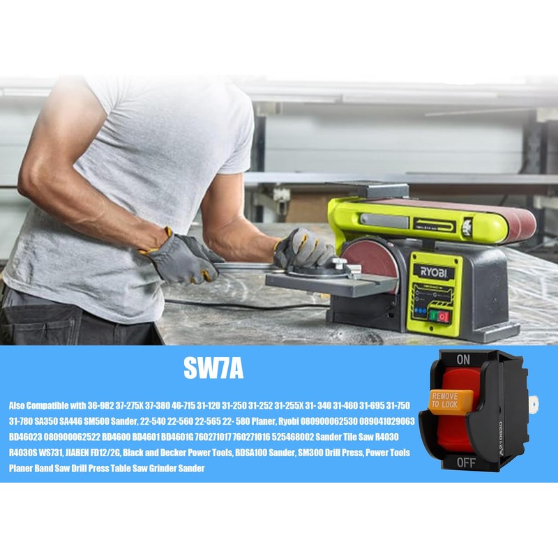 SW7A Table Saw On-Off Toggle Switch Replacemen for Delta 489105-00