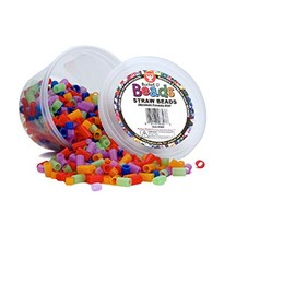 Hygloss Products 6807 Bucket O'Beads Class Economy 700 straw beads, Multi