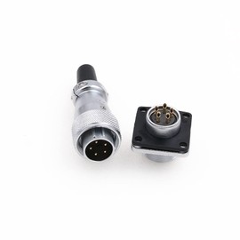 WS16 5 Pin Aviation Connector Waterproof Plug Male Female Square Socket Metal Threaded Signal LED Industrial Equipment