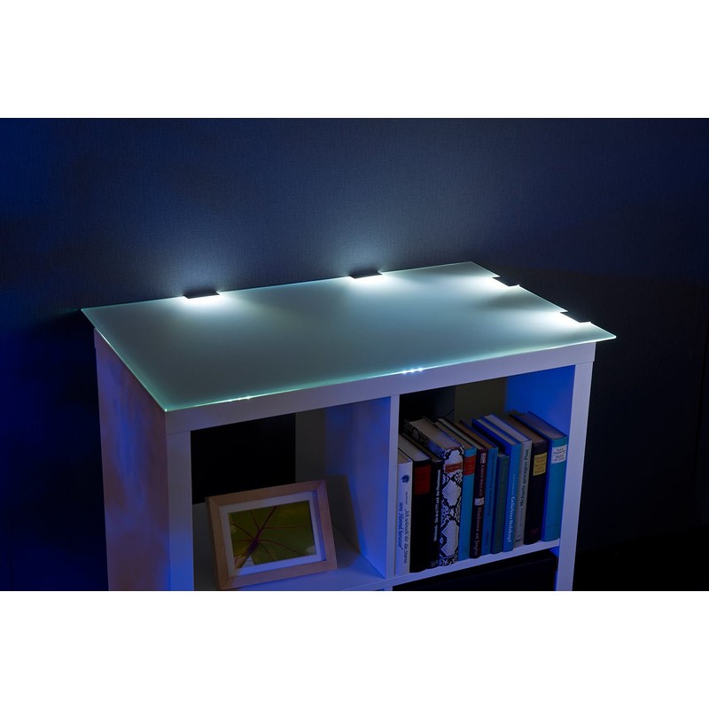 Lunartec Glass Shelf Illuminated: LED Glass Floor Lighting, 4 Brackets