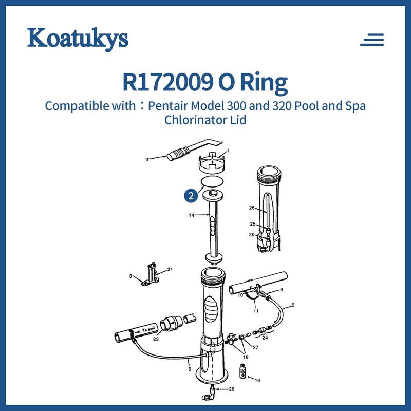 Koatukys 3 PCS R172009 O-283 O-Ring Replacement Compatible with Pentair