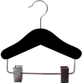 6 inch Mini Wooden Baby Hanger with Clips 12 Pack, Doll Clothing Pet Clothes Accessory Flocked Non-Slip Wood Shirt Pants Hangers