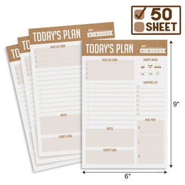 Sodaxx 6 x 9" Daily Planner - 50 Undated Tear-off Sheets - To Do List Notepad, Self-Care Calendar, Organizer, Scheduler, To-Do Lists, Notes, etc