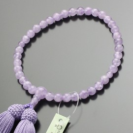 念珠 Dot Quartz Mala Women's Approximately/7 Mil Wicker 雲石 Silk Tufted Fighters 念珠 念誦 略式, Mother, Funeral Cremation 法要 紫雲 Natural Stone Amethyst 2000200301837 Mala Bag Gift.