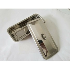 Instrument Catheter Tray with Strap Handle, Stainless Steel, 9"x 4"x 2"