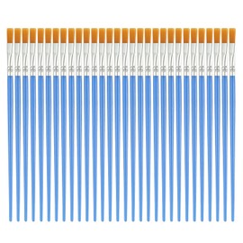 YOKIVE 30 Pcs Flat Tip Paint Brushes Bulk, Detail Acrylic Painting Brush Small Miniature Paint Brushes Great for Oil Watercolor Face Canvas Professional Craft, (Blue)