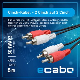 Ecabo stereo audio jack cable, 3.5 mm, jack plug