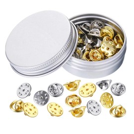 WADY 50 Piezas Pin, Pines Metálicos Premium para Ropa - Oro + Plata - Lmperdibles para Sombreros, Corbata, Pañuelos, Etiquetas Y Manualidades, Traseras de Alfiler, Repuesto para Insignias