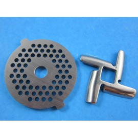 NEW sharp knife AND 1/8" hole Fine Grind Pate' plate for FGA l & FGA ll kitchen mixer meat grinder food chopper