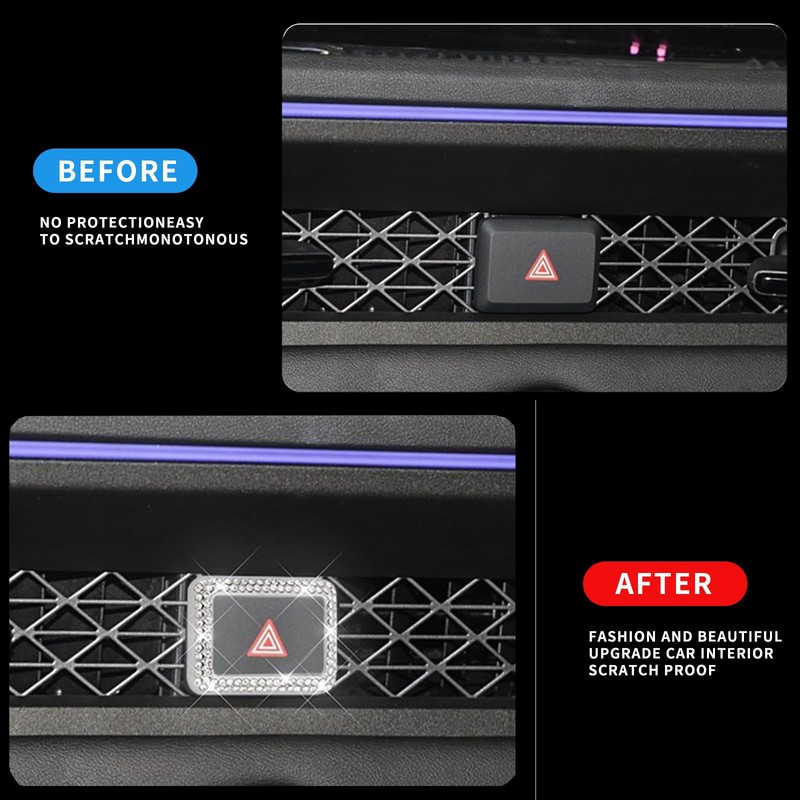 ZSJO Bling Hazard Warning Button Cover Sticker Fit for 11th