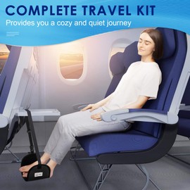 2-Pack Airplane Foot Rest - Portable and Adjustable Airplane Foot Hammock for Plane Travel to Relaxing Your Feet - Office Footrests