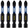 5 x Rennie Tools 50mm Long PZ2 Impact Screwdriver Driver