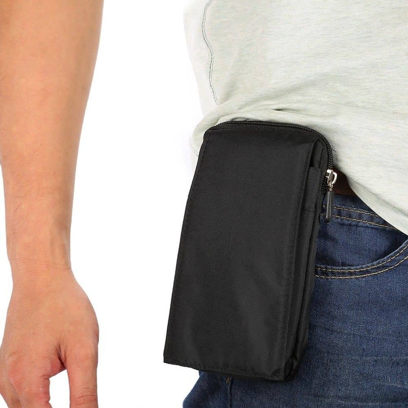 DFV mobile - Multi-functional Belt Wallet Stripes Pouch Bag Case