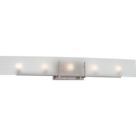 Nuvo Lighting 60/5188 Five Light Vanity, 5Lt Halogen Vanity, Brushed Nickel with Frosted Glass