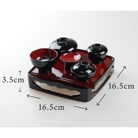 Fujishiro Kogei Japanese Buddhist Zen Rice Serving Services, Lacquerware, Eiho, Dishwasher Safe (Bowl) (Low Type 5.5 (Vermilion Kurochi)
