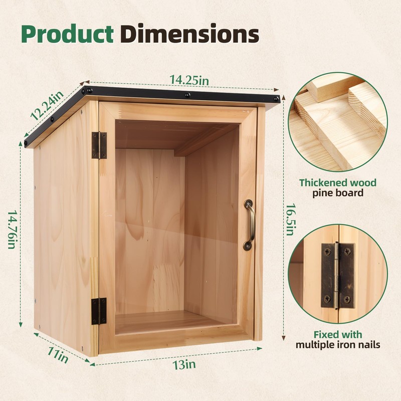 Little Free Library Box Outdoor, DIY Wooden Book Box with