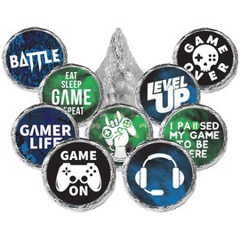 Video Game Birthday Party Favor Stickers - 180 Labels