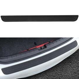 Car Rear Bumper Protector Guard, Universal Rubber Scratch Resistant Trunk Door Entry Guards Accessory Trim Cover, Scratch-Resistant Boot Sill Protector Fit for Cars, SUVs (Black)