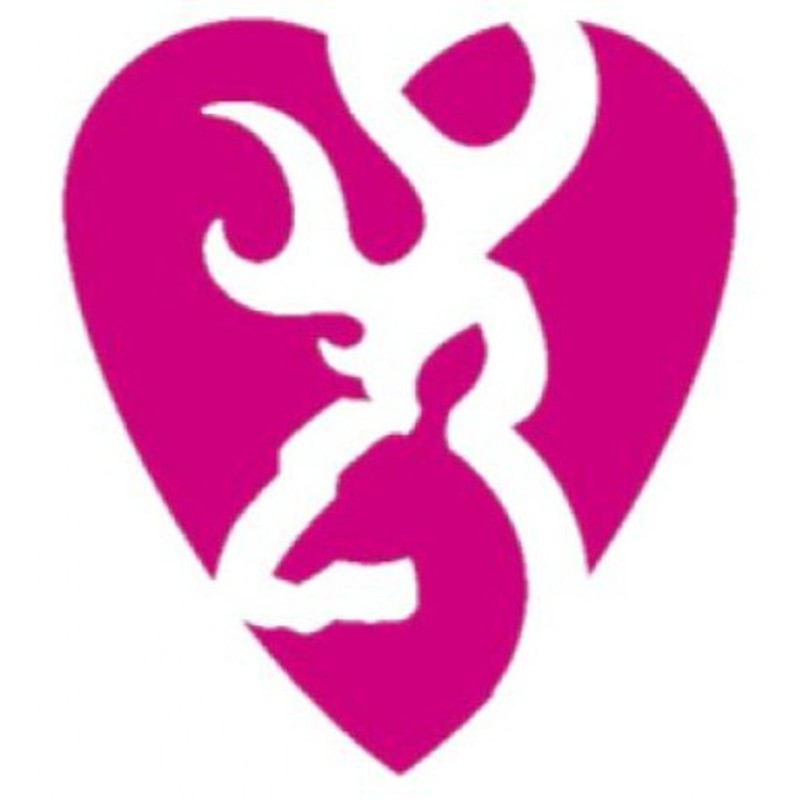 Browning Decal,Heartbreaker, 5" Pink