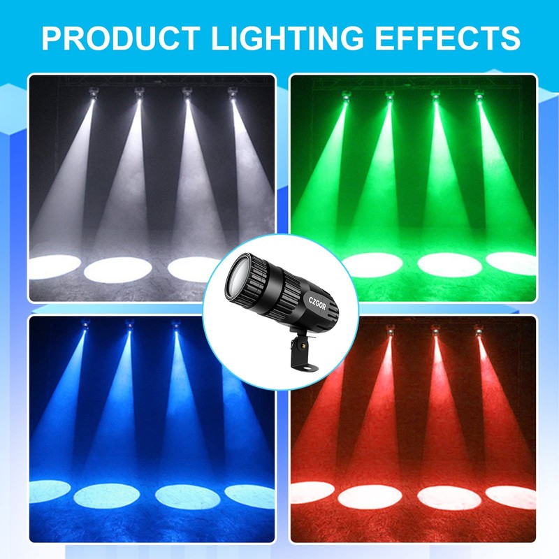 Led Pinspot Light, Czgor 15W Disco Ball Spotlight, RGBW 4
