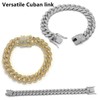 Cat Chain Collar with Diamond Rhinestones, 2PCS Cuban Link Pet