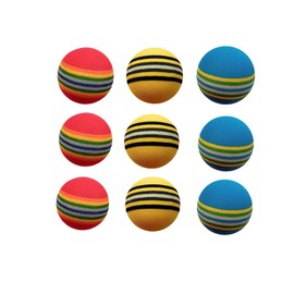 YiZePengXiu 9-Pack Practice Golf Balls, 42mm EVA Rainbow Foam Golf Balls, Practice Golf Balls for Backyard, with Realistic Feel and Limited Flight for Indoor or Outdoor Use