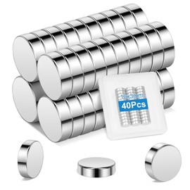 Wzone 40PCS Small Magnets for Crafts, 10x3 mm Office Magnets Strong Small Round Magnets for Office Whiteboard Crafts Photos Tools DIY